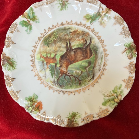 Antique 9” STAG Plate from Porzellanfabrik Moschendorf , Bavaria. 1885-1937 - Picture 6 of 12